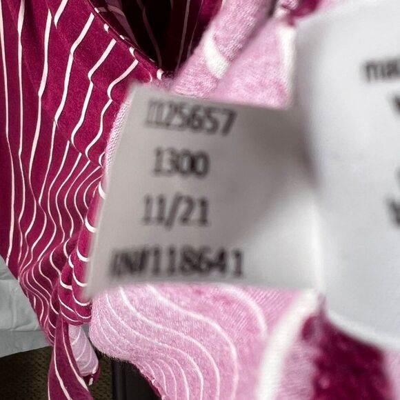 Lane Bryant Striped Wrap Burgundy Top 0164 - Picture 11 of 11